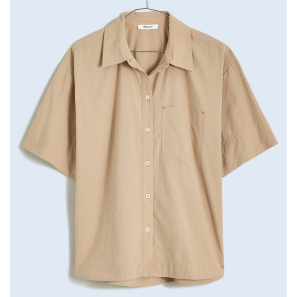 Madewell Oversized Boxy Button Up Signature Poplin Shirt US Women's XS New - Picture 2 of 8
